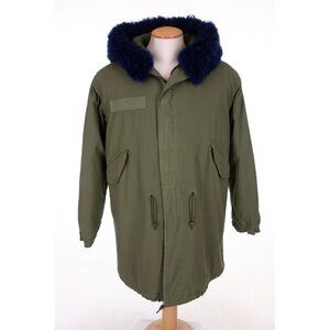 MR & MRS ITALY New Army Parka Quilt Alpaca Fur Mens S Blue France